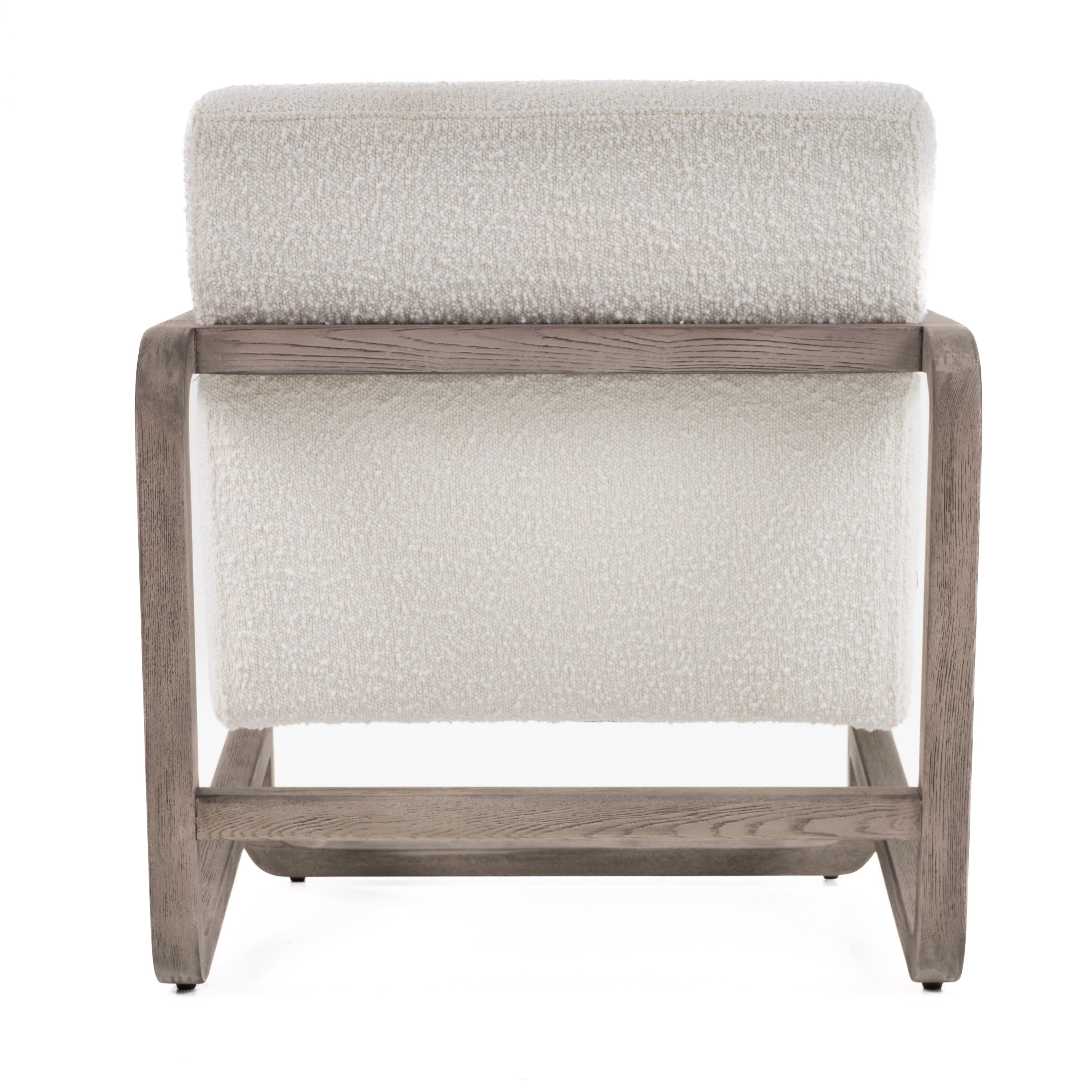 Modrest Wilber - Modern Off-White Fabric + Grey Wood Accent Chair