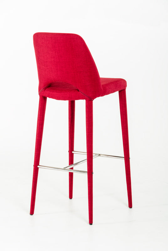 Williamette Mid-Century Red Fabric Bar Stool - original 1