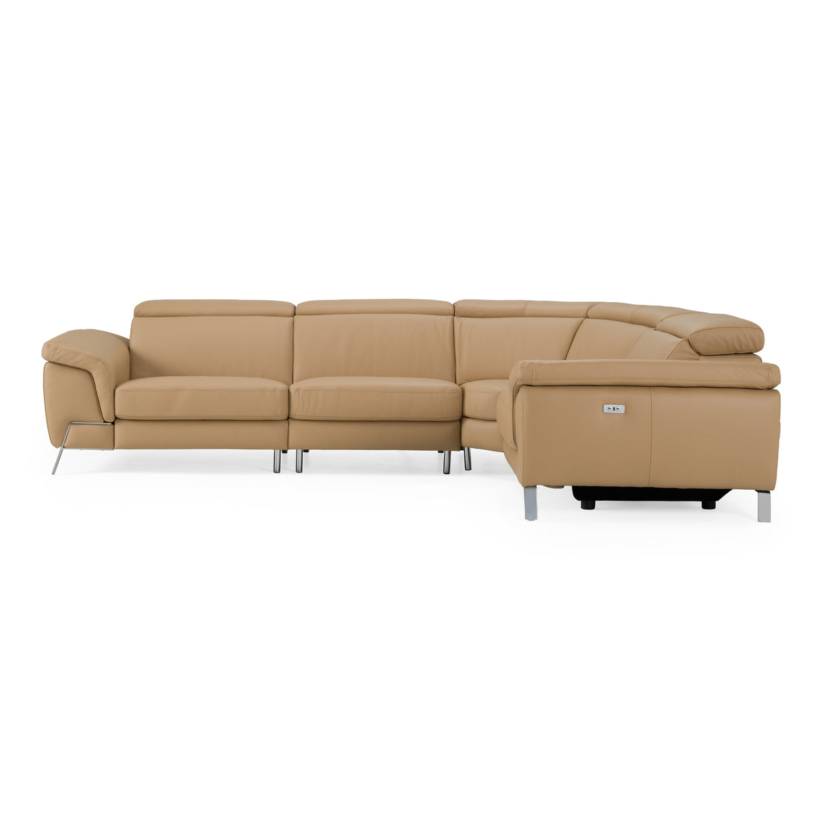 Mini Wonder - Italian Modern Deserto Leather Sectional Sofa with Right Facing Recliner - original 1