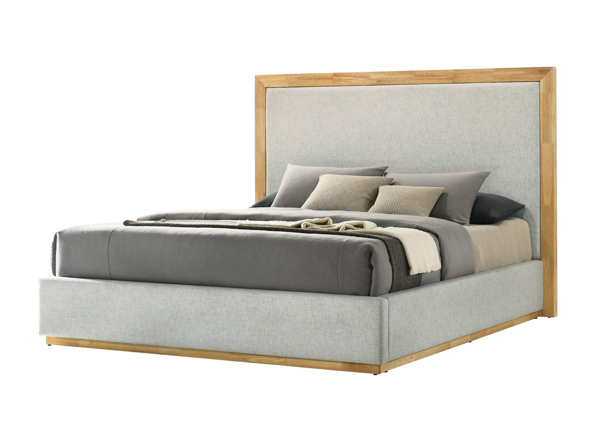 Santa Barbara - Modern Grey Fabric + Natural Bed