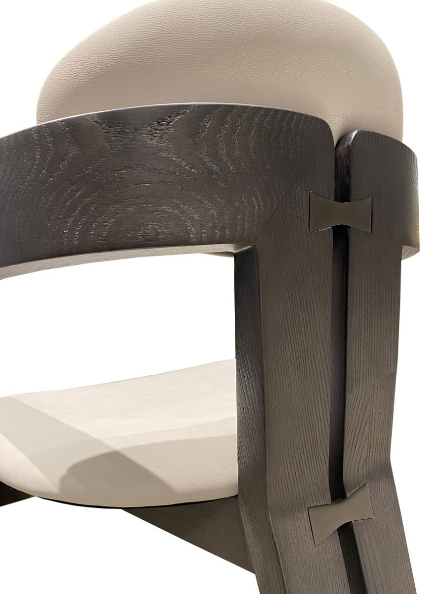 Thorne Light Grey and Dark Grey Arm Dining Chair