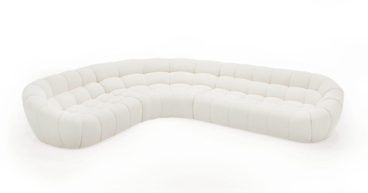 Yolonda - Off-White Fabric Sectional Sofa