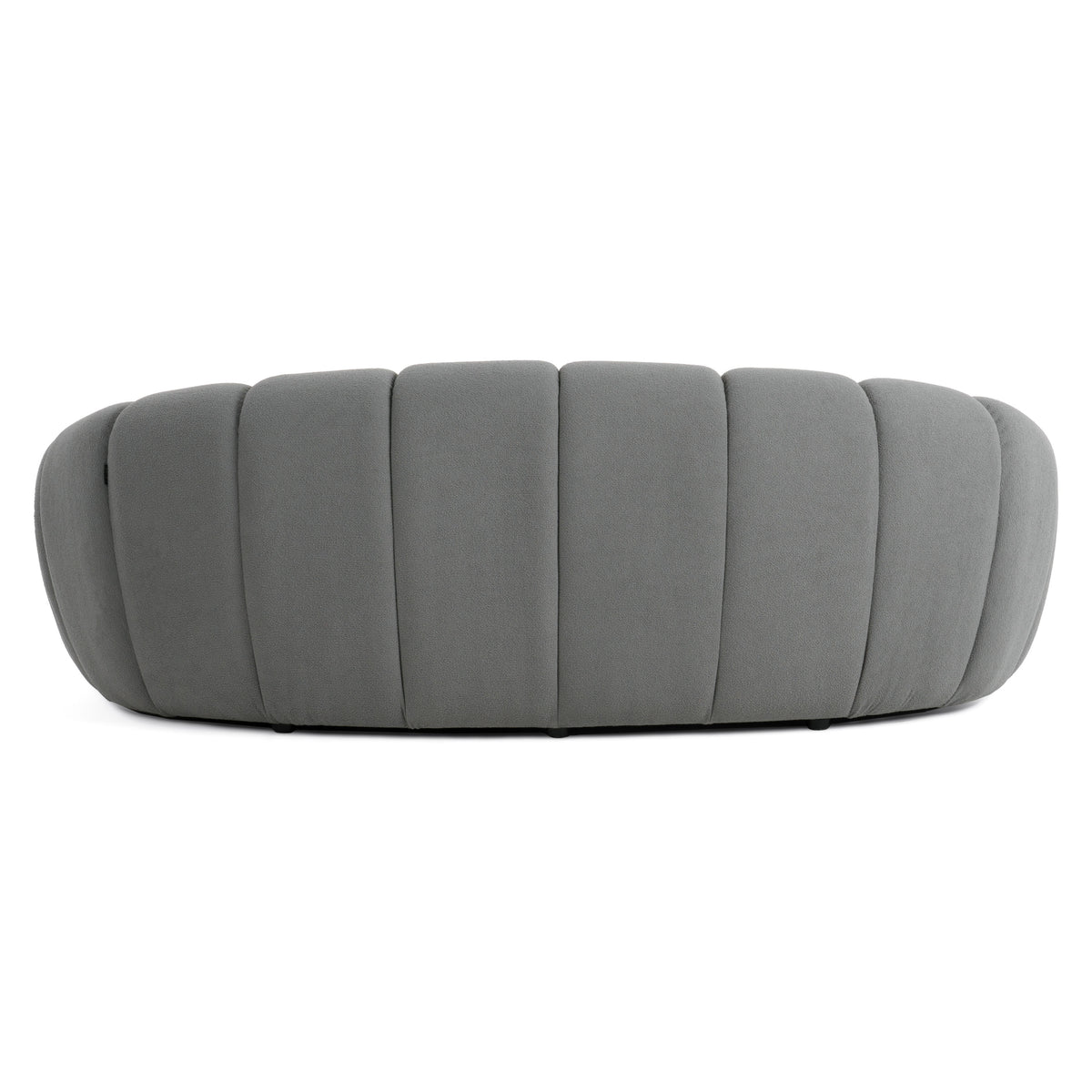 Yolonda - Modern Curved Light Grey Fabric Loveseat