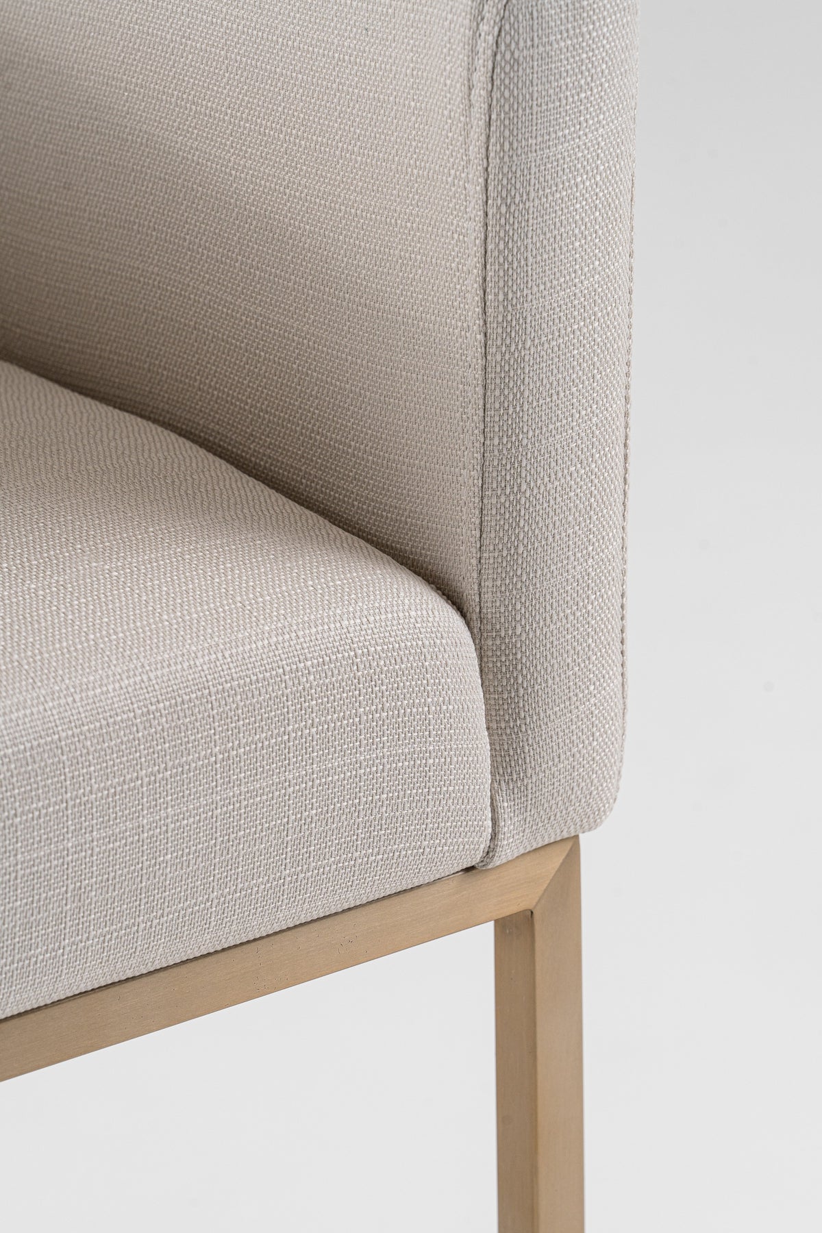 Yukon - Modern Off White Fabric & Brushed Brass Counter Chair