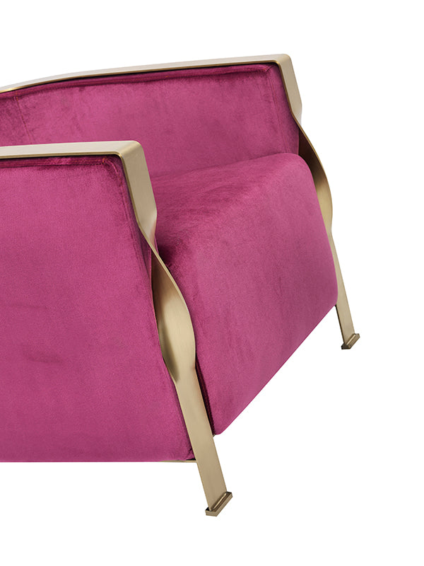 Divani Casa Anthony Modern Pink & Gold Accent Chair