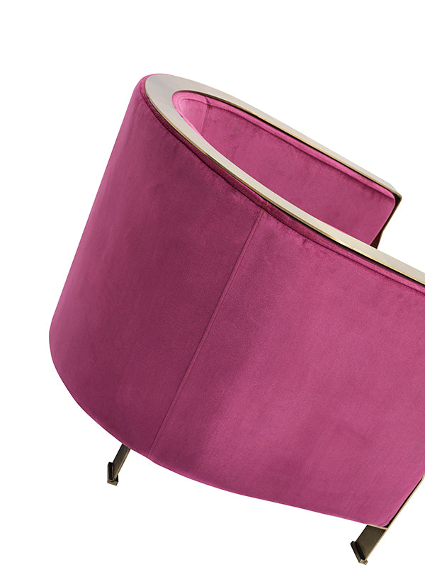 Divani Casa Anthony Modern Pink & Gold Accent Chair