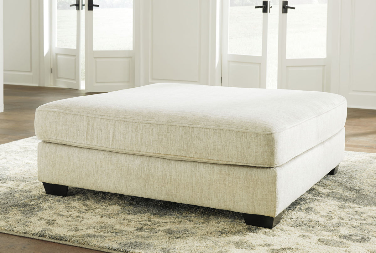 Rawcliffe - Oversized Accent Ottoman - Parchment