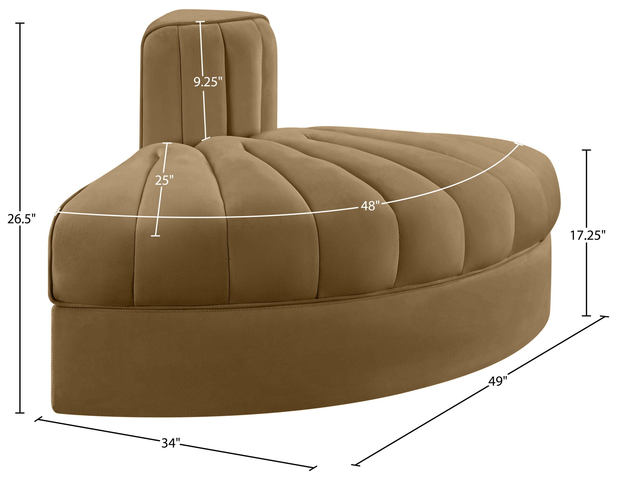 Rummi - Velvet Performance Fabric Upholstered Modular Chair
