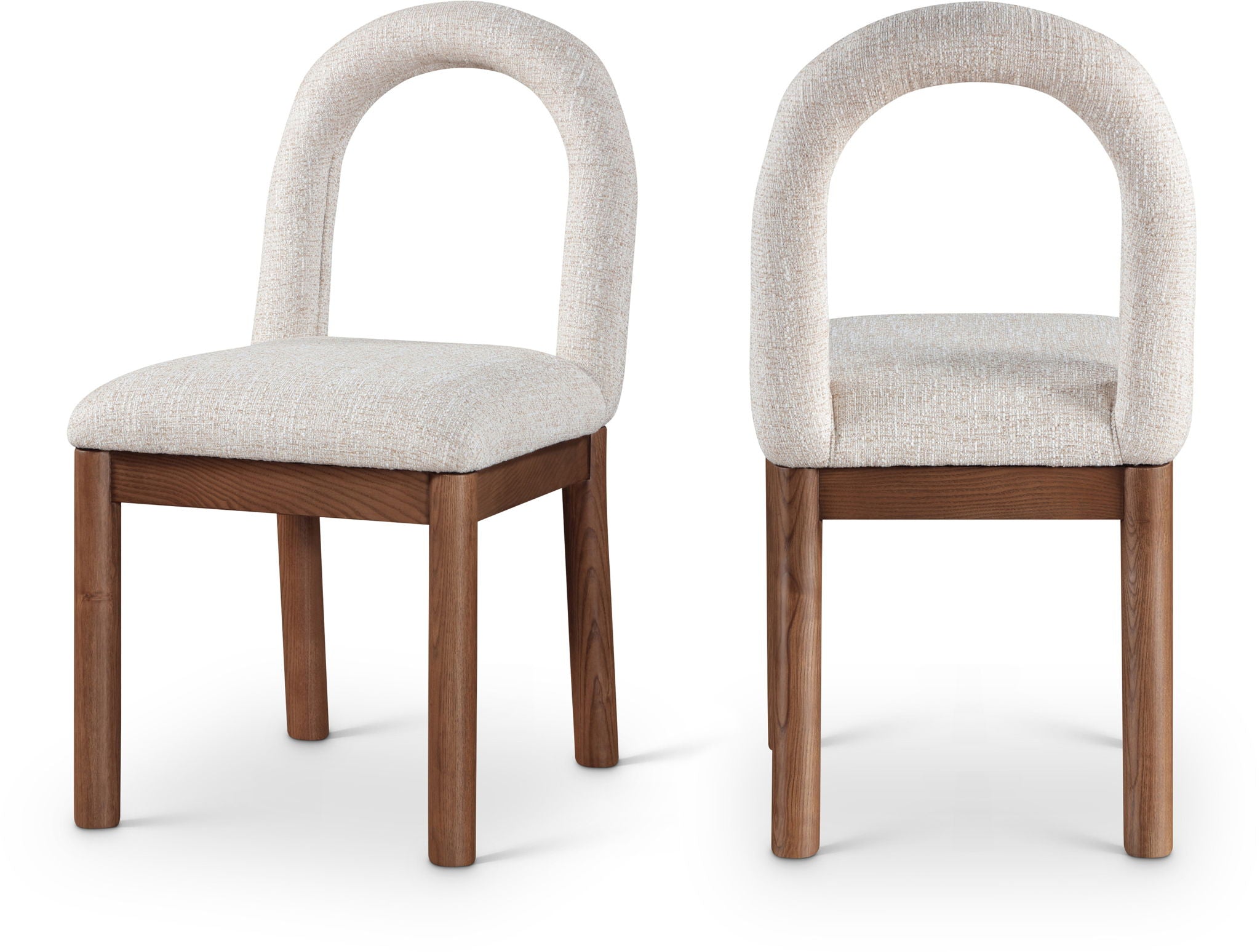 Conrad - Linen Dining Chair With Brown Legs