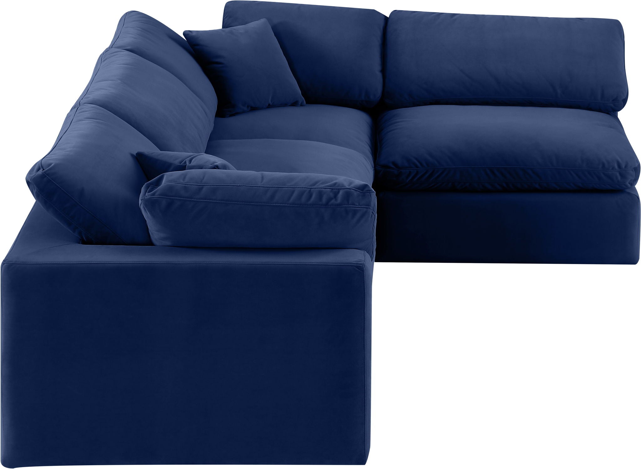 Comfy - 4 Piece Velvet Modular Armless Sectional