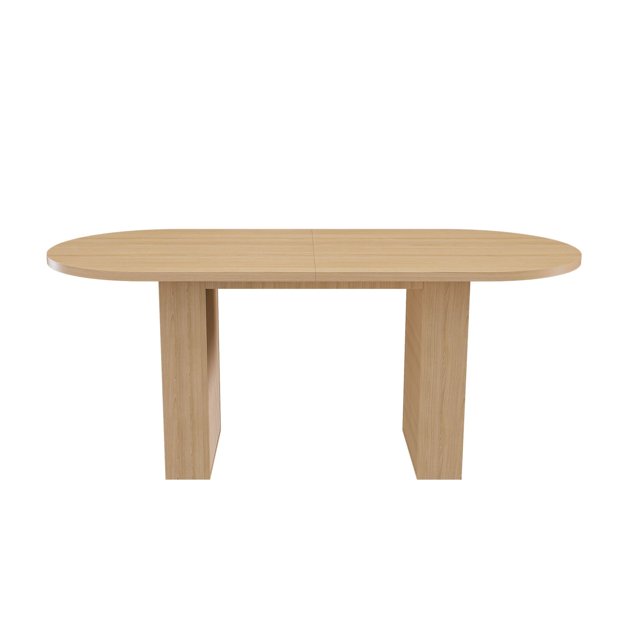 Oval Dining Table With Slim Base - Light Walnut