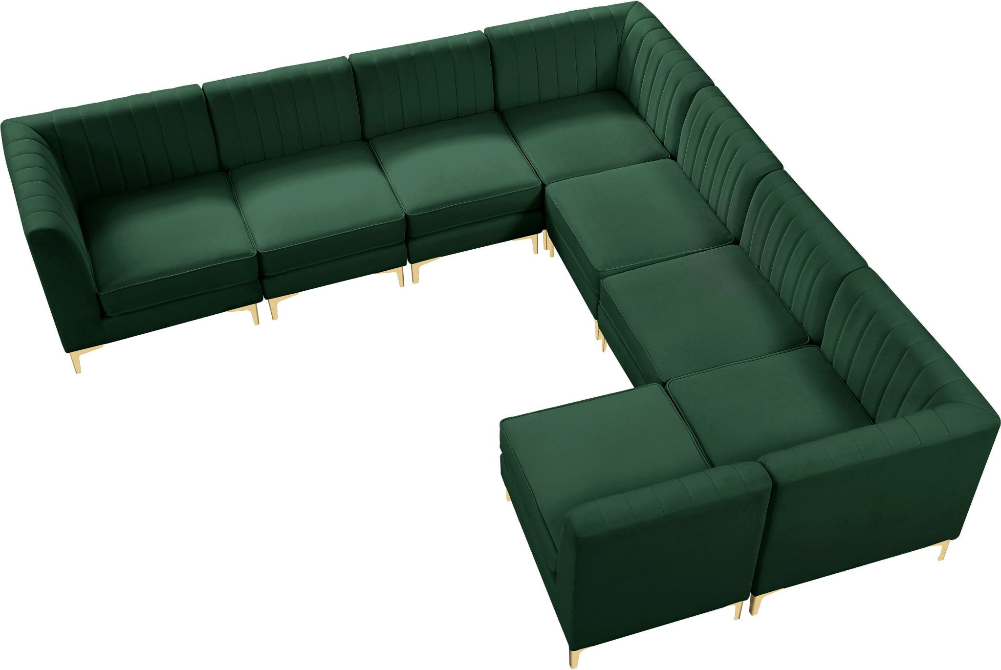Alina - 8 Piece Velvet Modular Sectional
