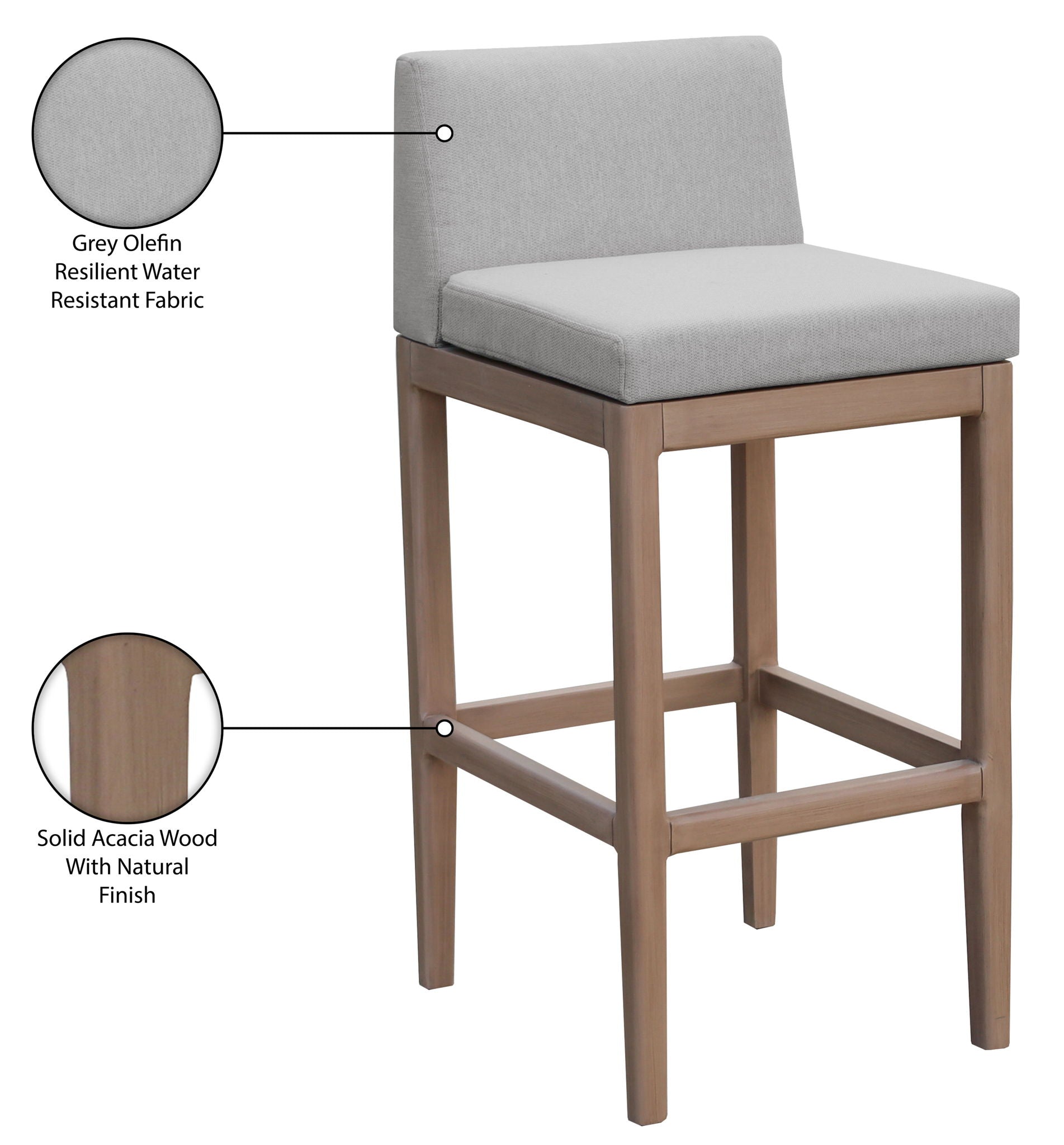 Solace - Olefin Performance Fabric Outdoor Patio Bar Stool