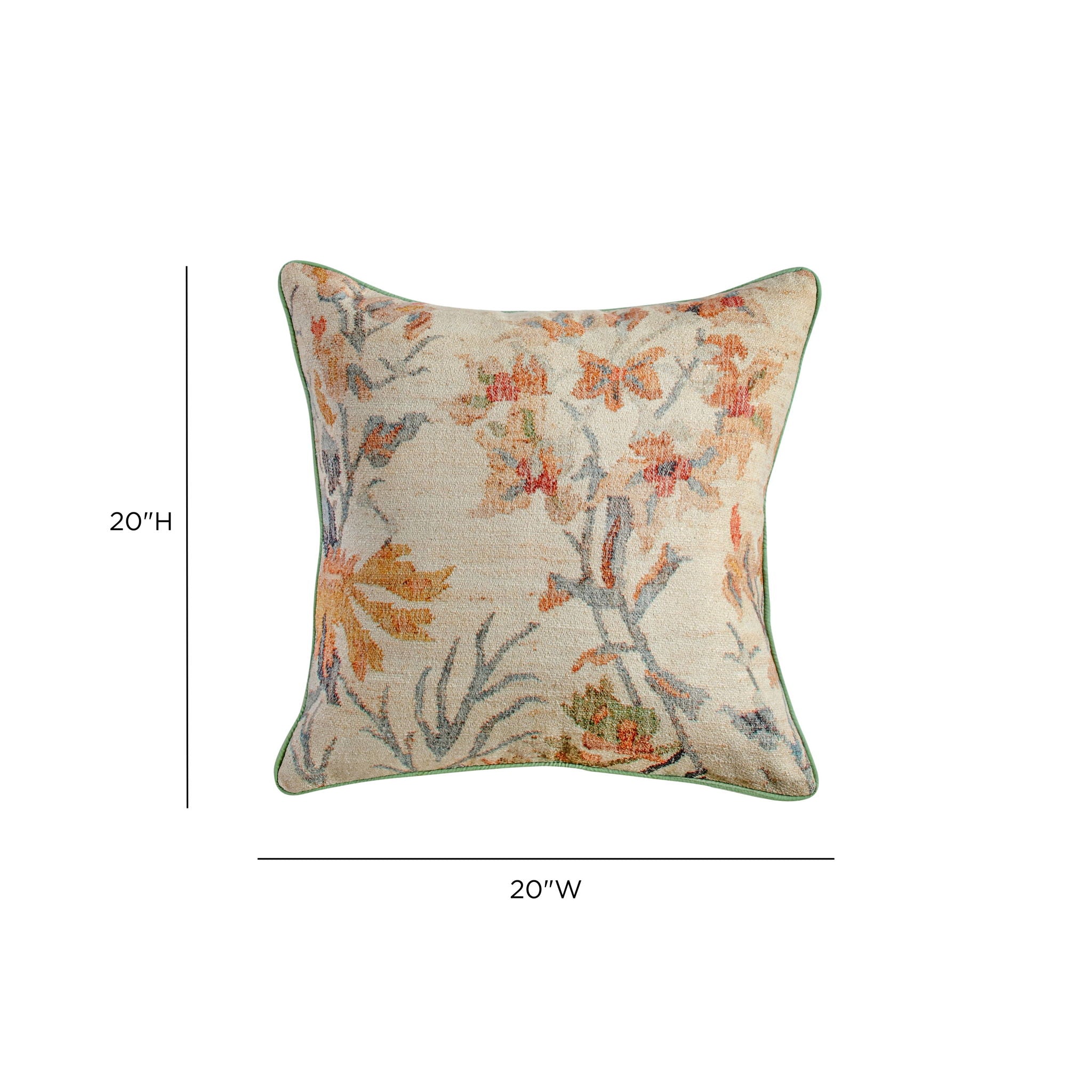 Taman - 20" Natural Cotton Accent Pillow Cover - Summer Florals