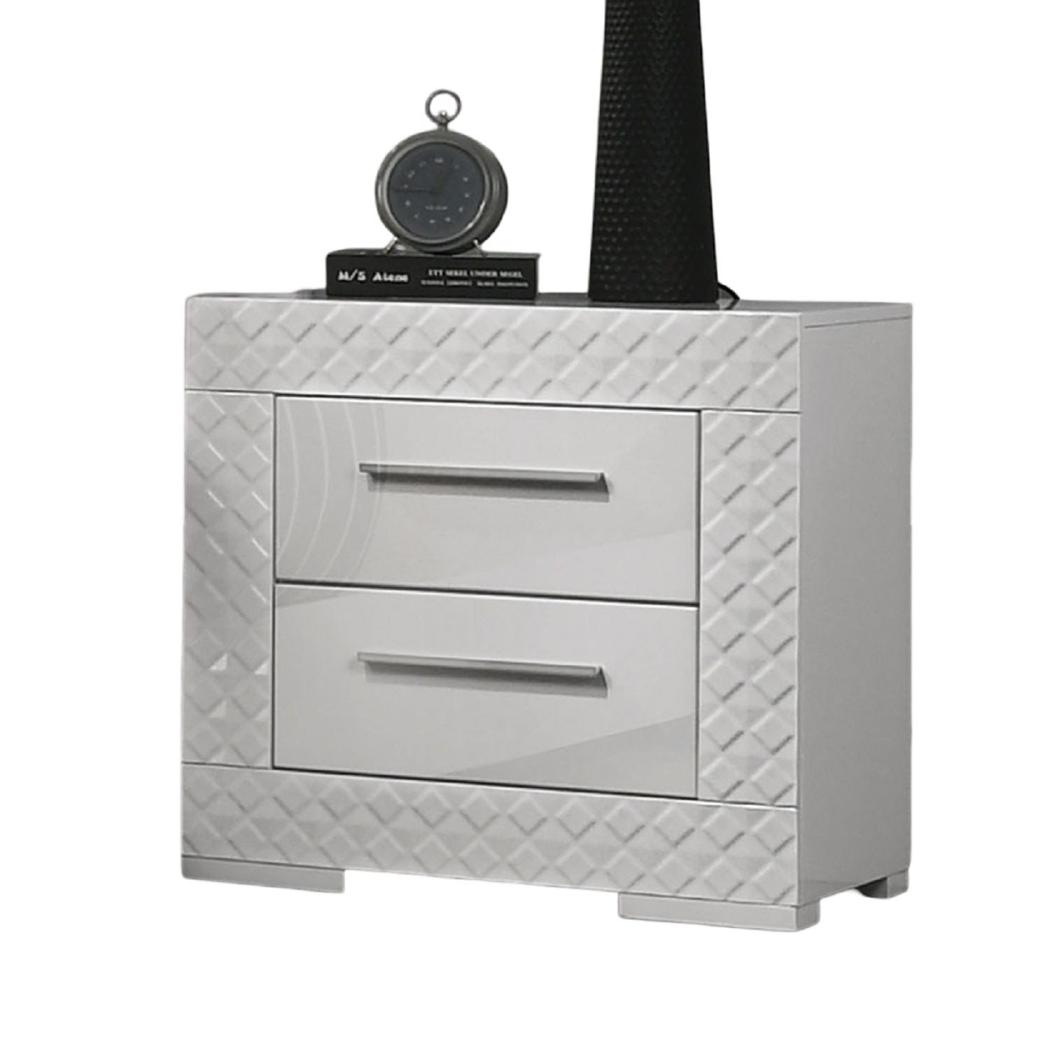 Nightstand With Bar Handle - White