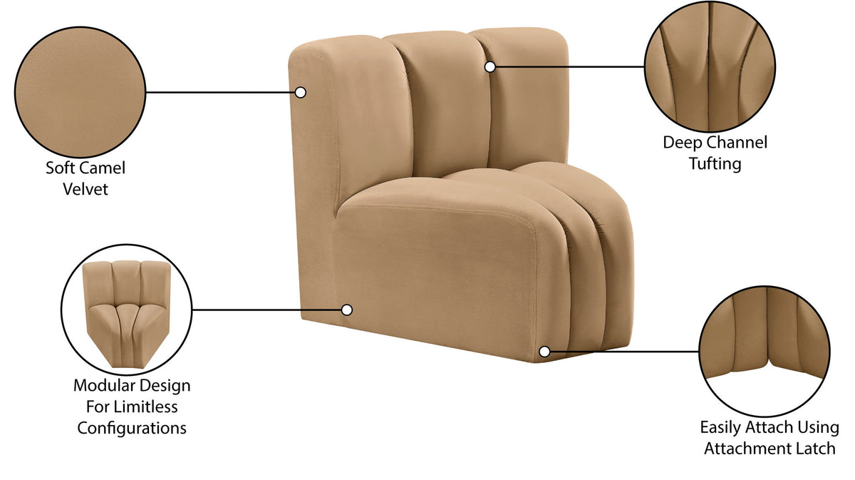Arc - Velvet Curved Corner Chair