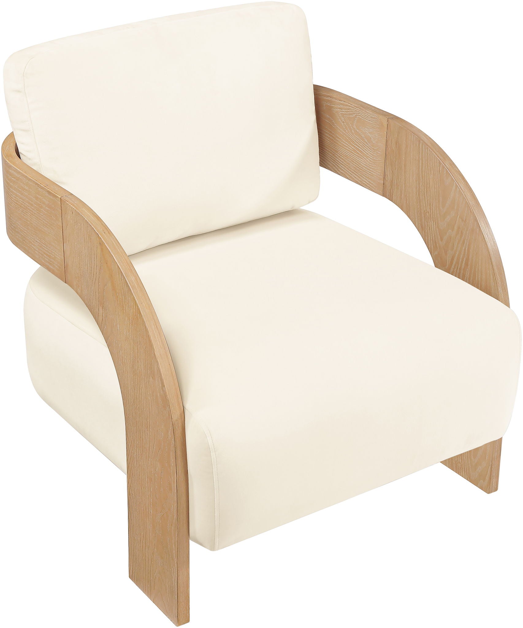 Cedra - Velvet Performance Fabric Upholstered Accent Chair - Natural Frame