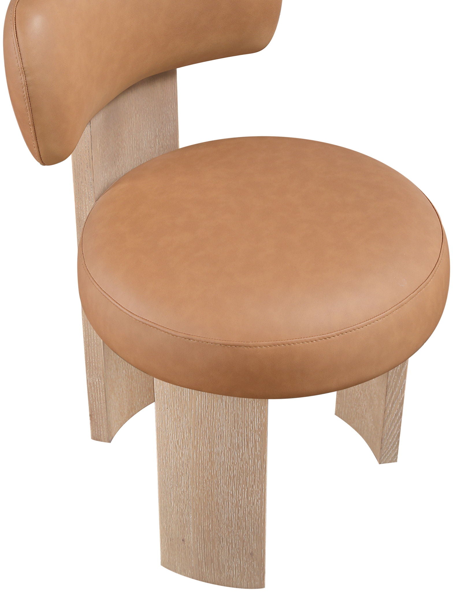 Atelier - Vegan Leather Upholstered Dining Chair (Set of 2) - Painted Natural Frame