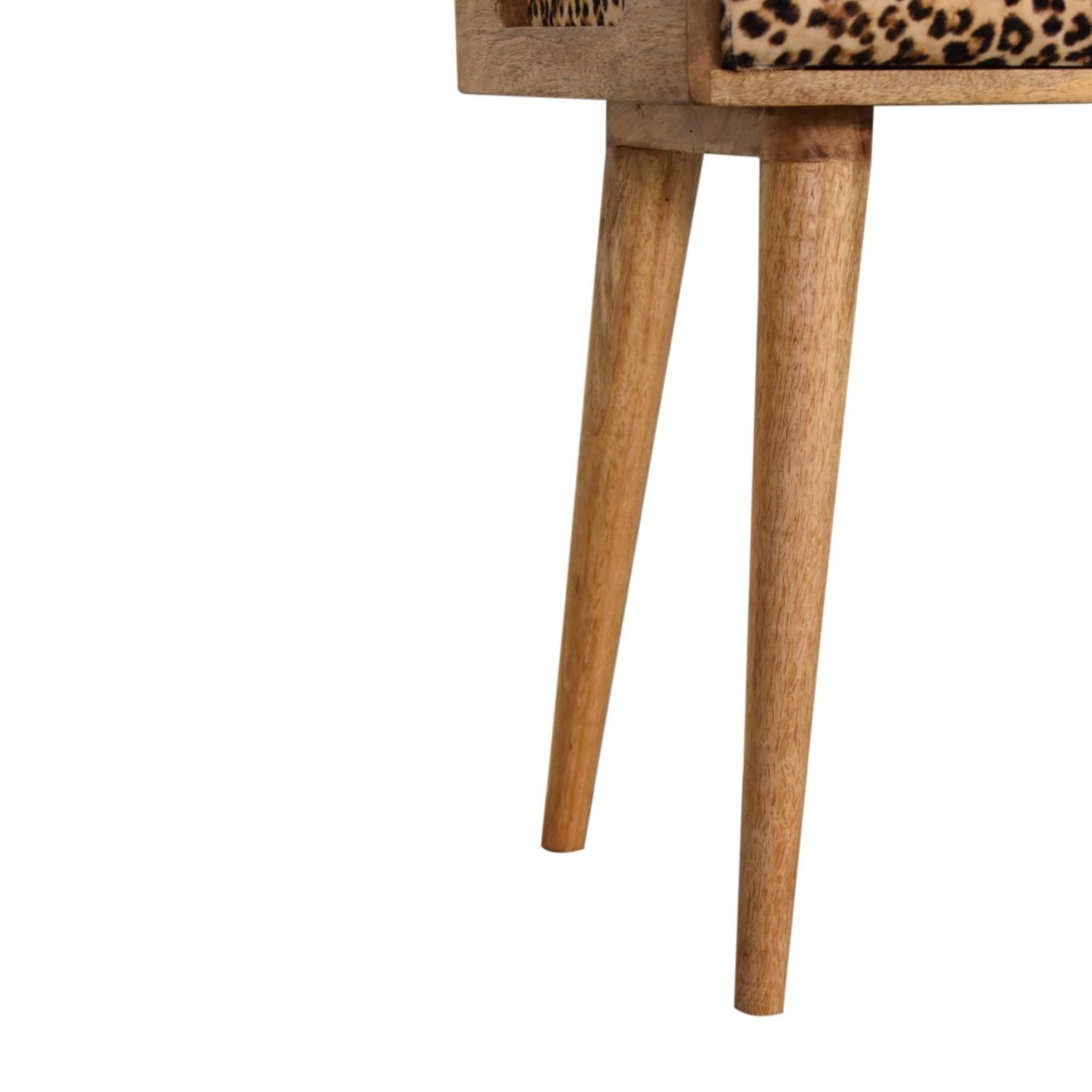 Leopard Tray Style Footstool - Brown Oak