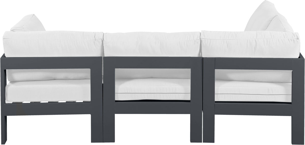 Nizuc - Outdoor Patio 4 Piece Modular Sectional With Gray Frame