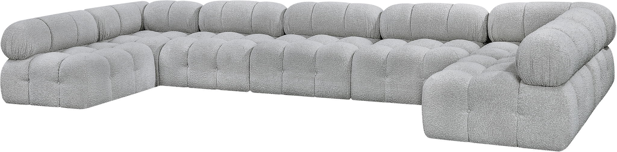 Ames - 7 Piece Boucle Fabric Modular Sectional