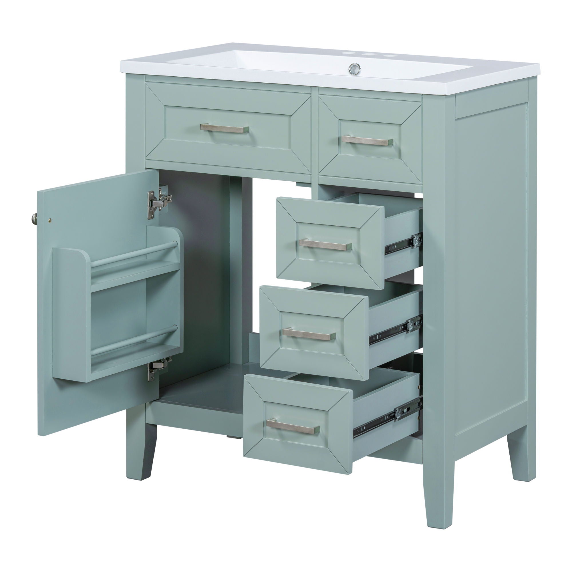 Modern Bathroom Vanity With Sink Combo, 3 Drawers