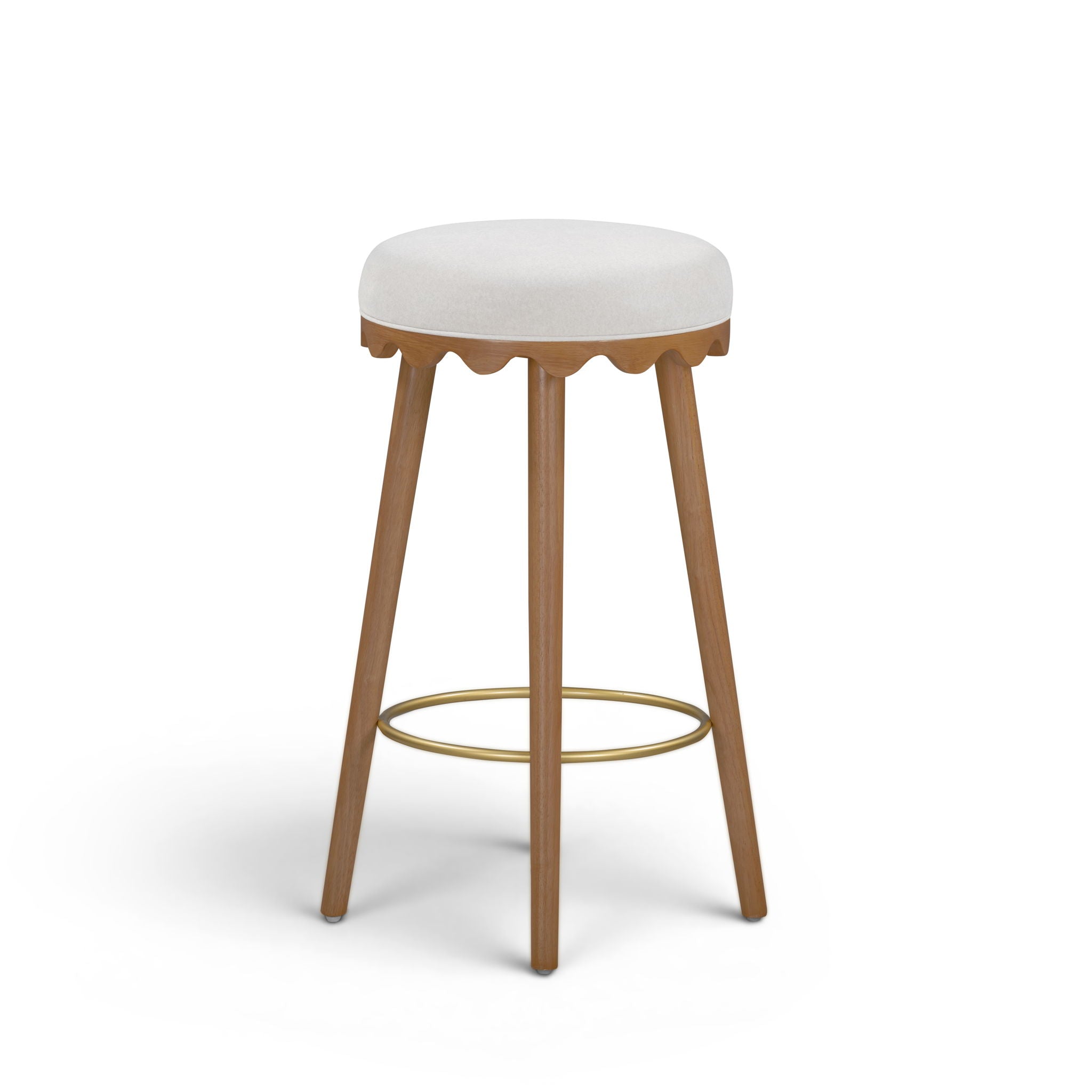 Oodle - Performance Vegan Mohair Light Walnut Stool