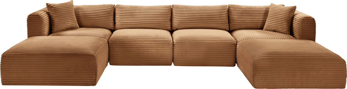 Shaggy - Fabric 6 Piece Modular Sectional With 2 Ottomans