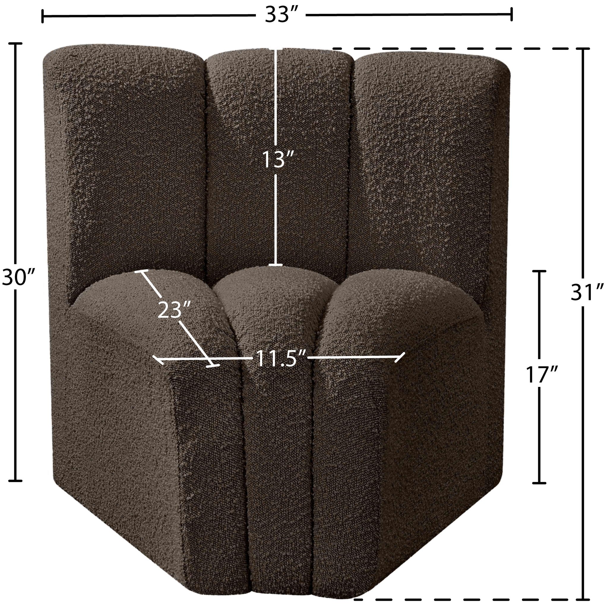 Arc - Boucle Fabric Curved Corner Chair