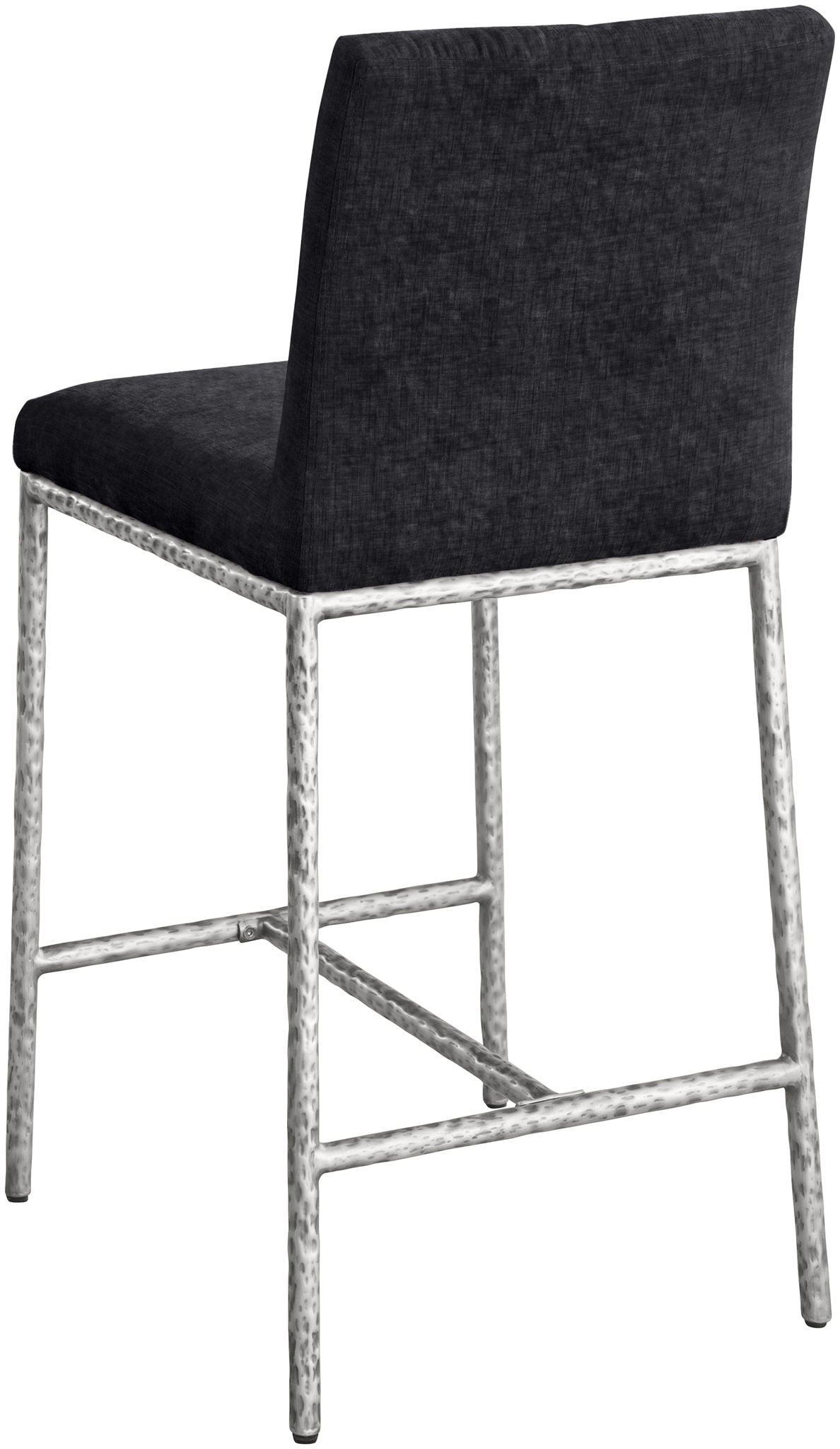 Reeves - Chenille Fabric Upholstered Counter Stool (Set of 2) - Silver Base