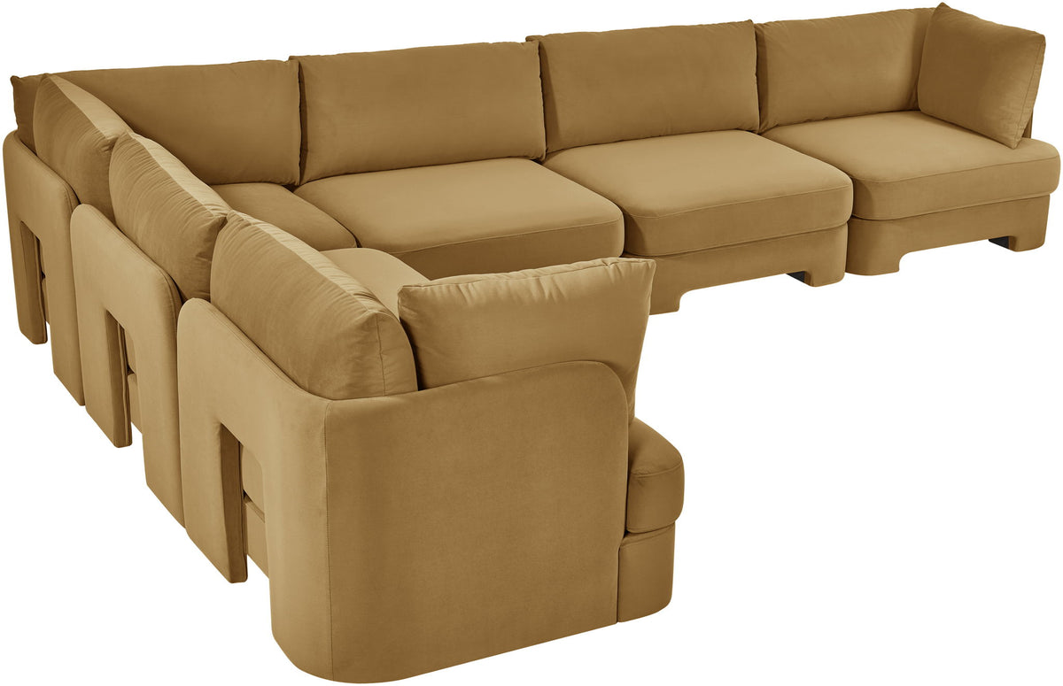 Hammond - Velvet Performance Fabric Upholstered 6 Piece Corner Sectional