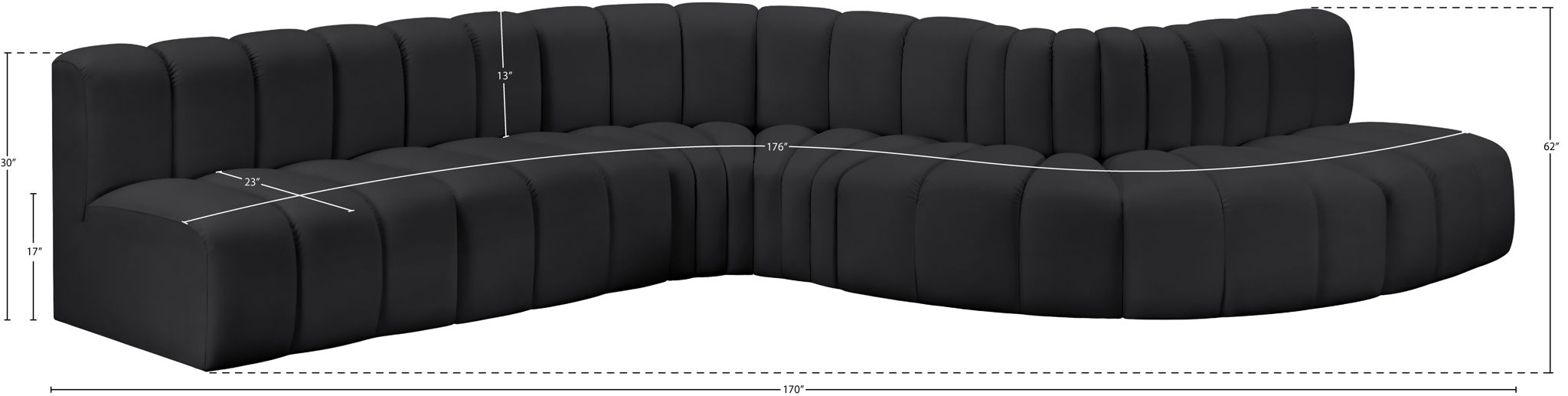 Arc - Faux Leather 7 Piece Modular Sofa