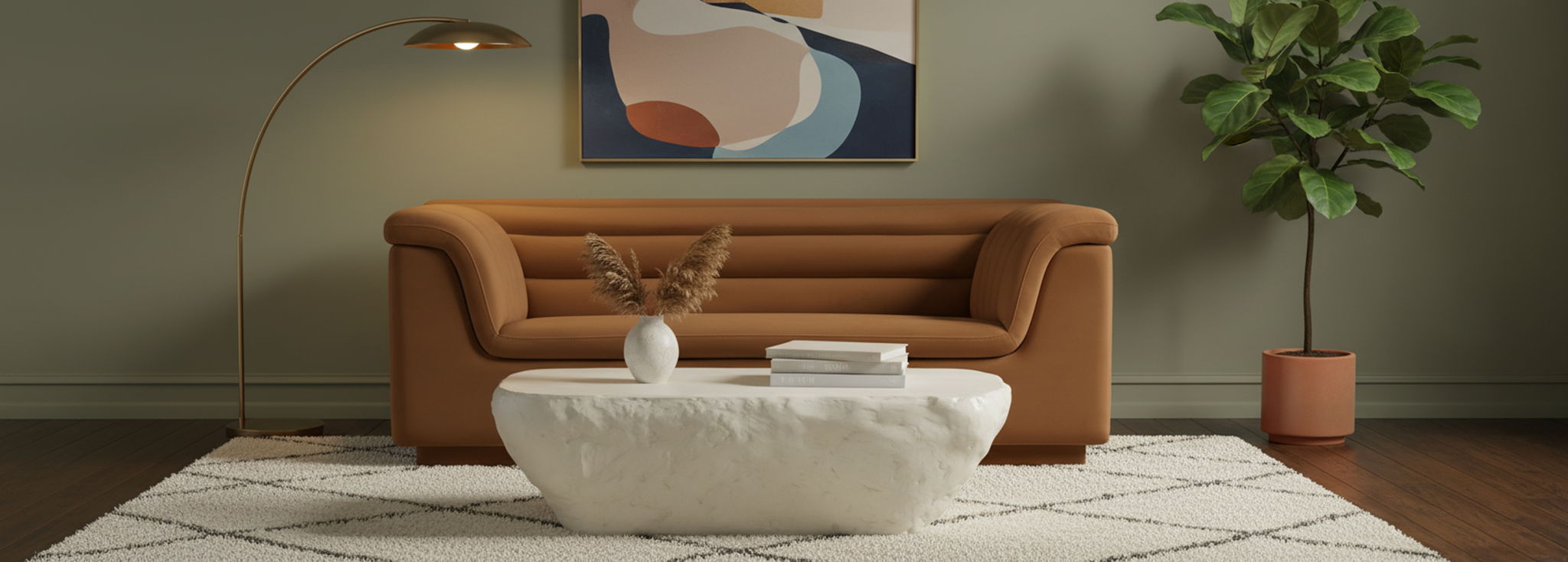 Cascade - Velvet Loveseat - Saddle