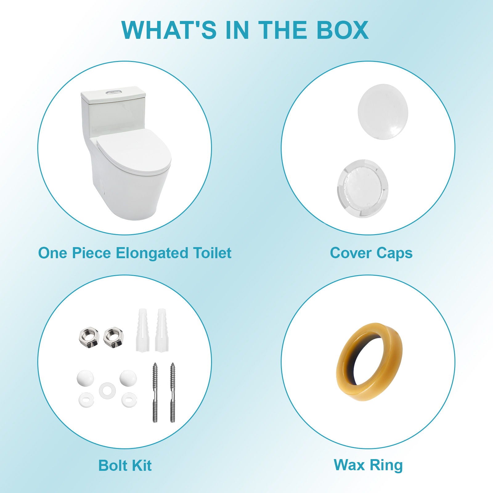 1 Piece Toilet For Bathroom, Dual Flush 1.24 / 1.43 Gpf, Soft Closing Seat - White