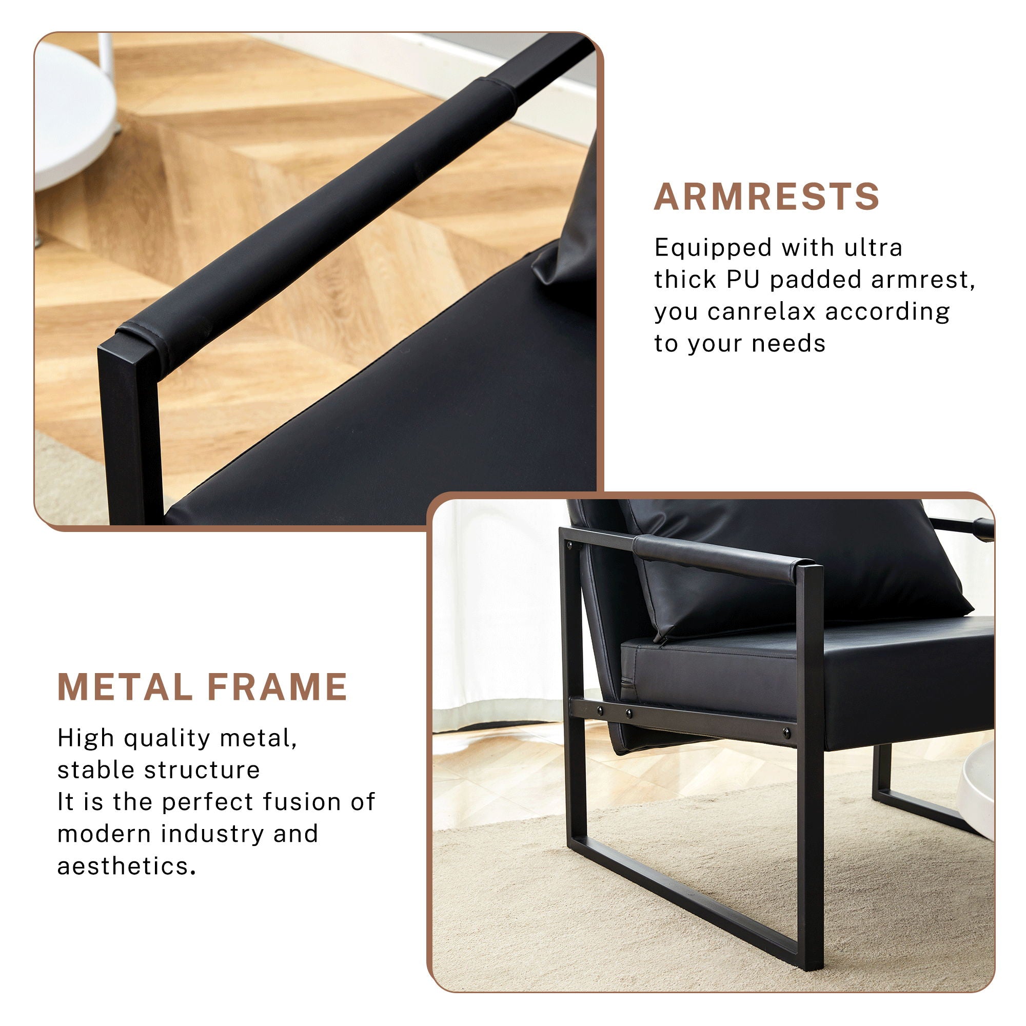 Classic And Metal Frame Sofa, Ergonomically Designed, A Perfect Blend Of Modern And Industrial Styles