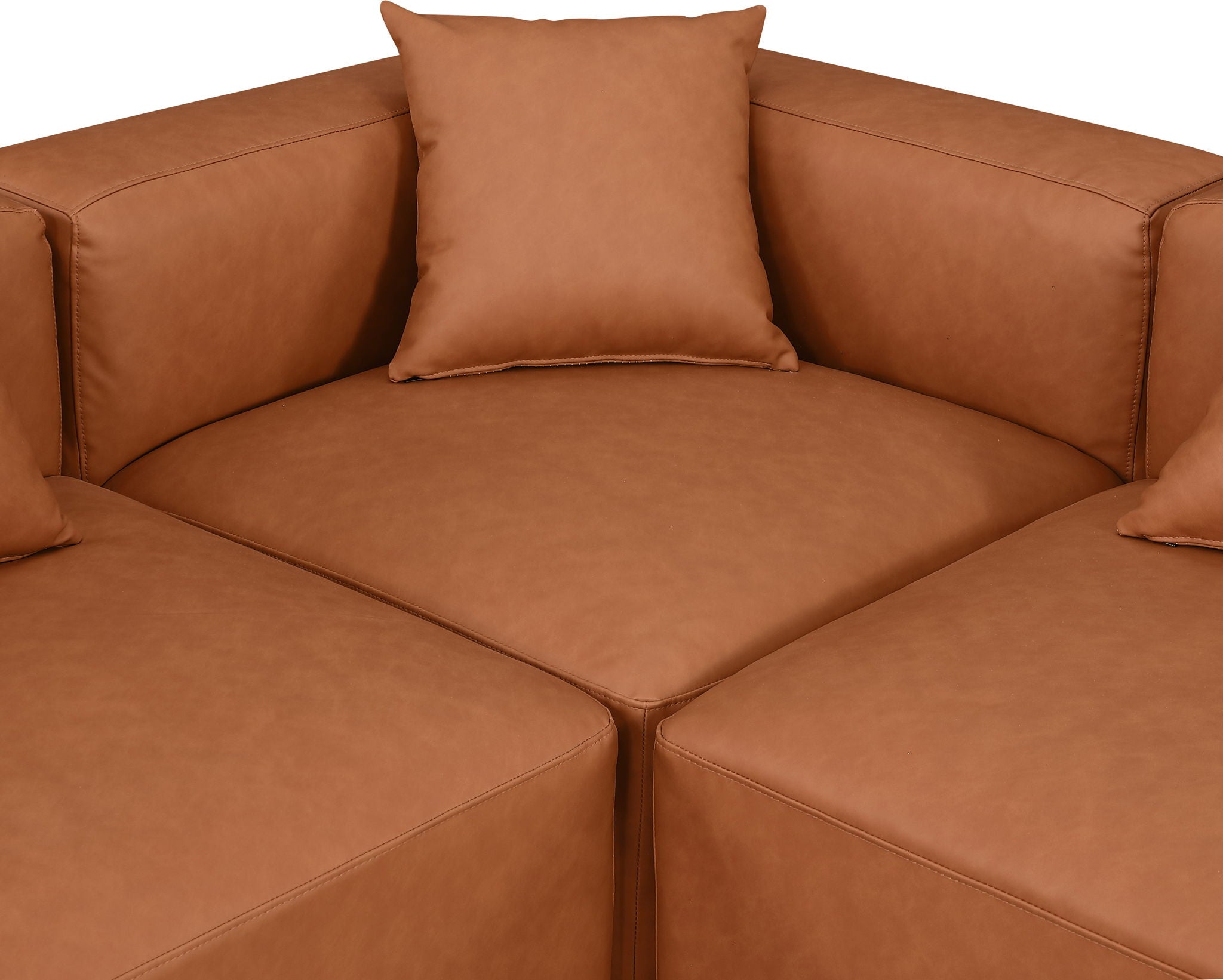 Cube - 6 Piece Modular Double Chaise Sectional - Cognac