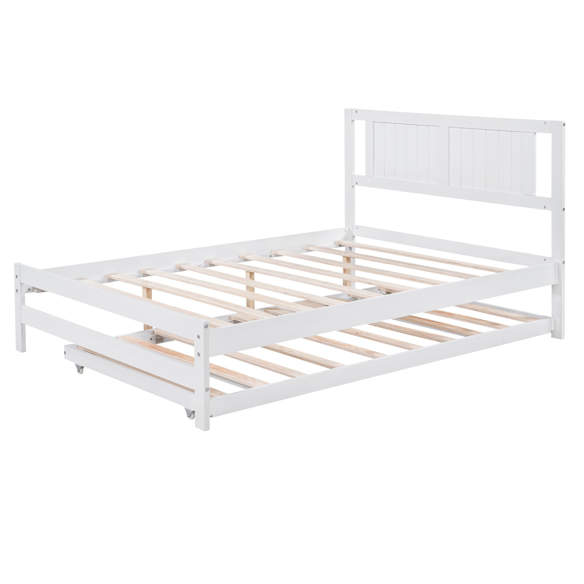 Platform Bed With Adjustable Trundle