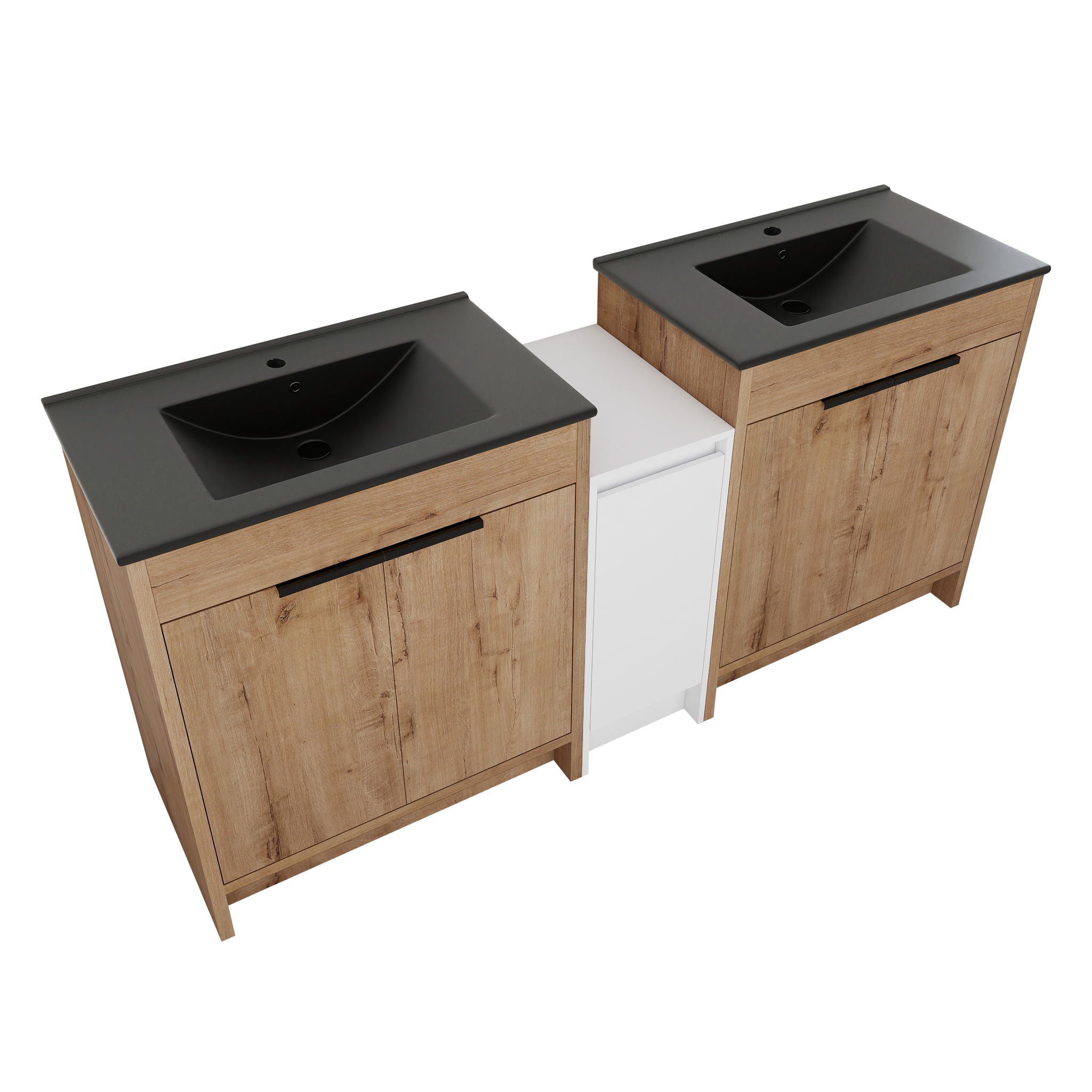Freestanding Bathroom Vanity With Sink, Storage Cabinets, Soft Closing Doors