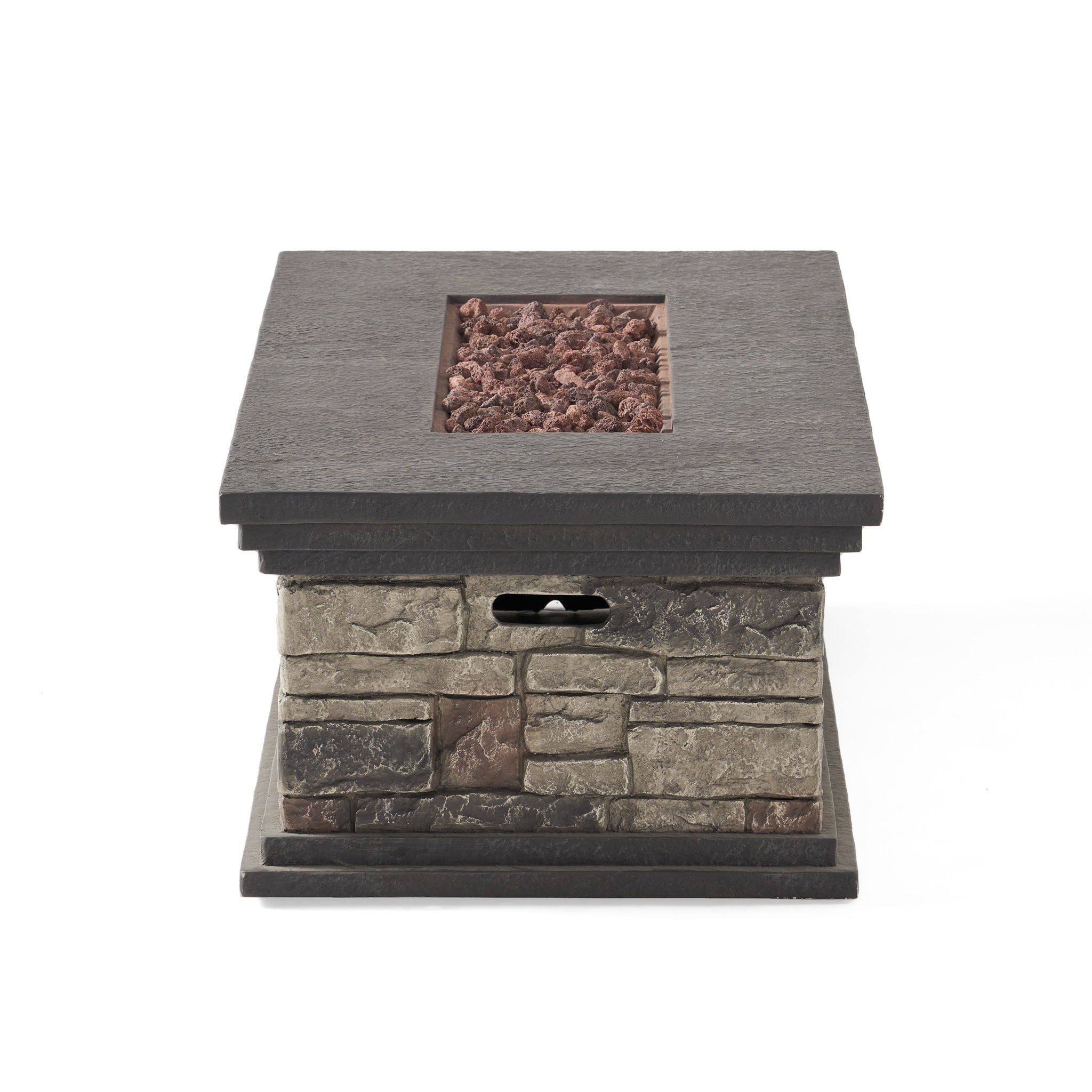 Contemporary Rectangle Fire Pit 50, 000 Btu Magnesium Oxide - Stone Gray