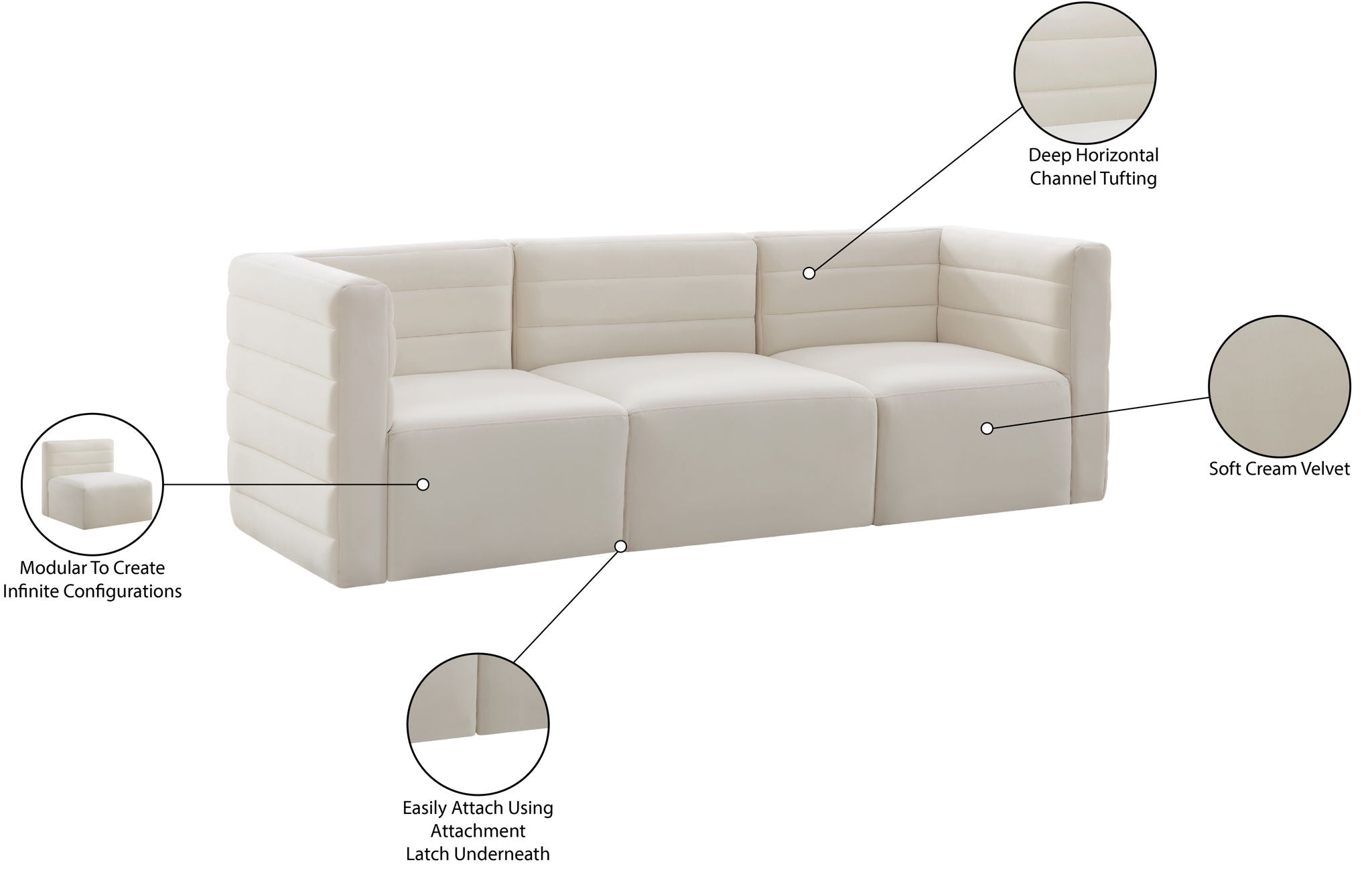 Quincy - Modular 3 Seat Sofa