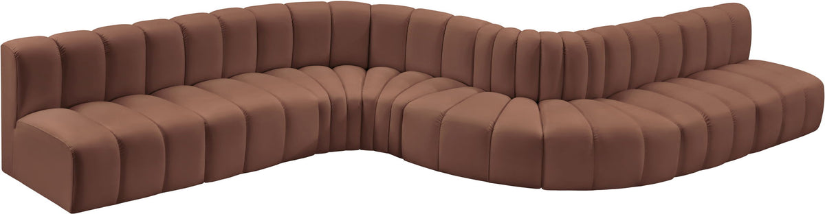Arc - Faux Leather 8 Piece Curved Modular Sofa