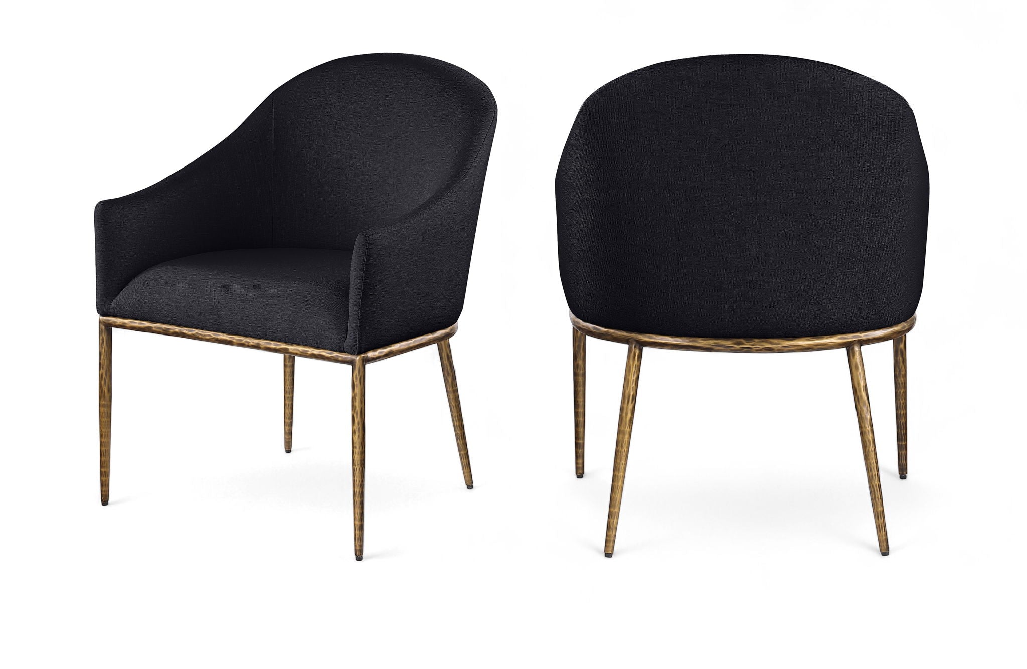 Ferro - Upholstered Dining Arm Chair With Brushed Gold Legs