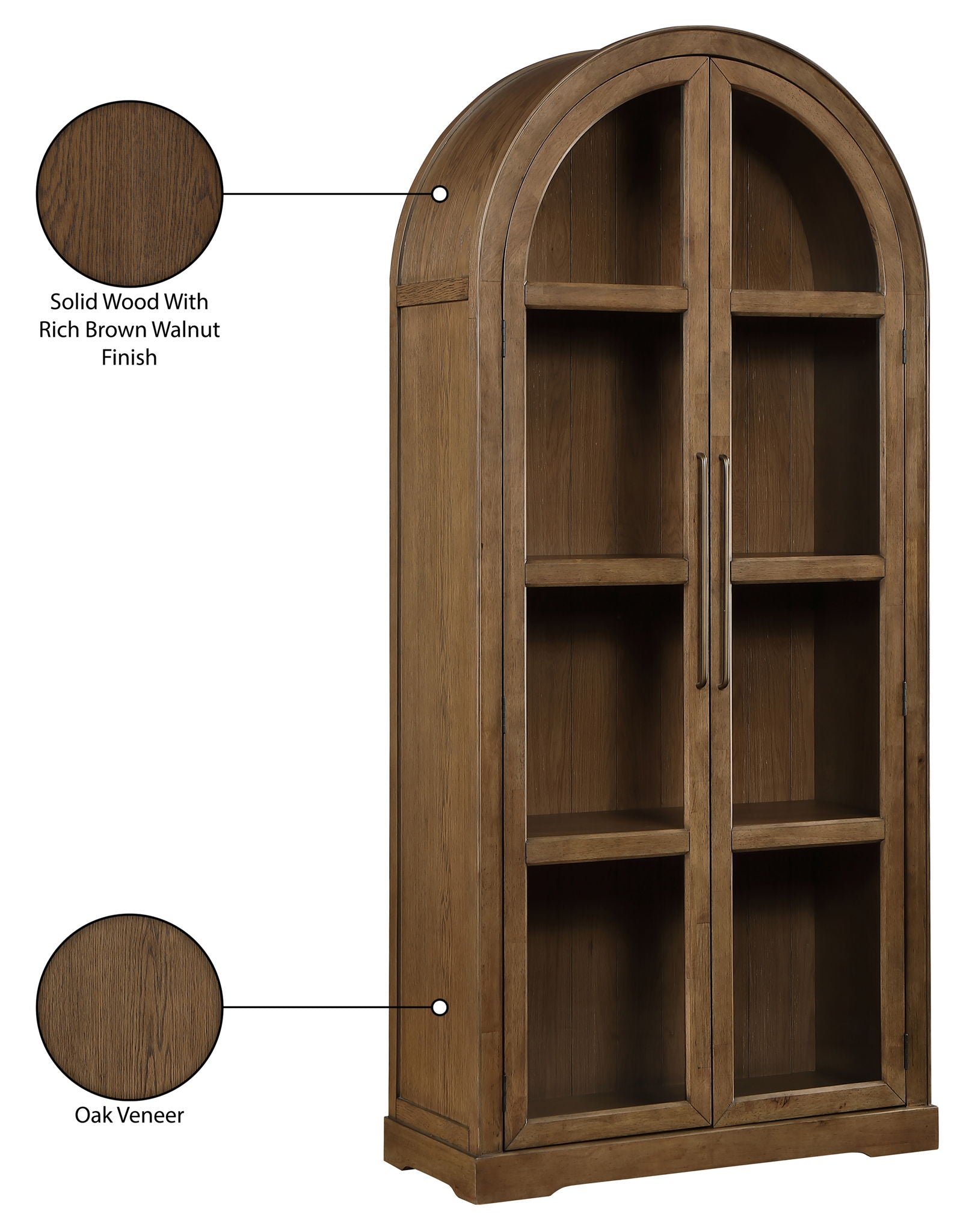 Corva - Solid Wood, Oak Veneer And Stainless Steel Storage Cabinet