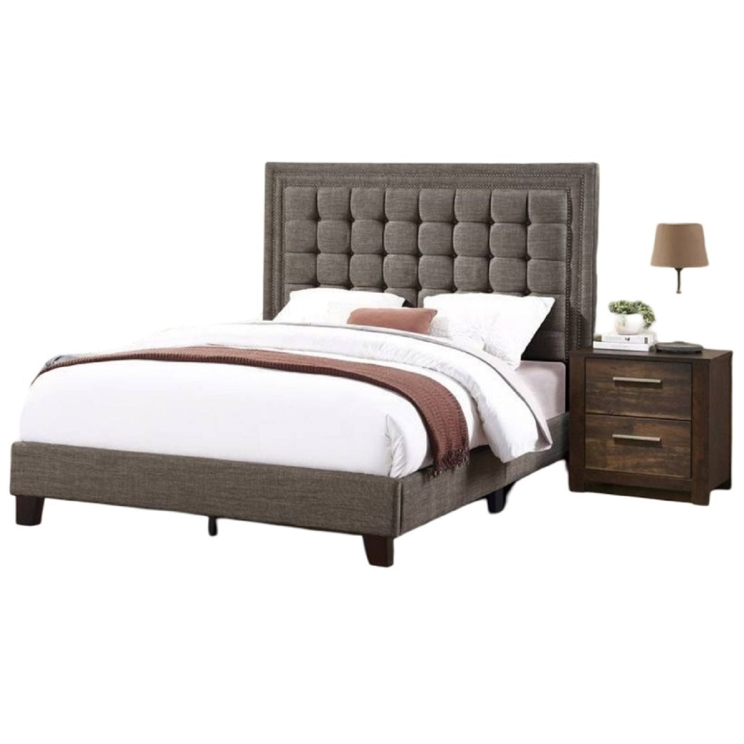 Upholstered Bed Tufted Headboard