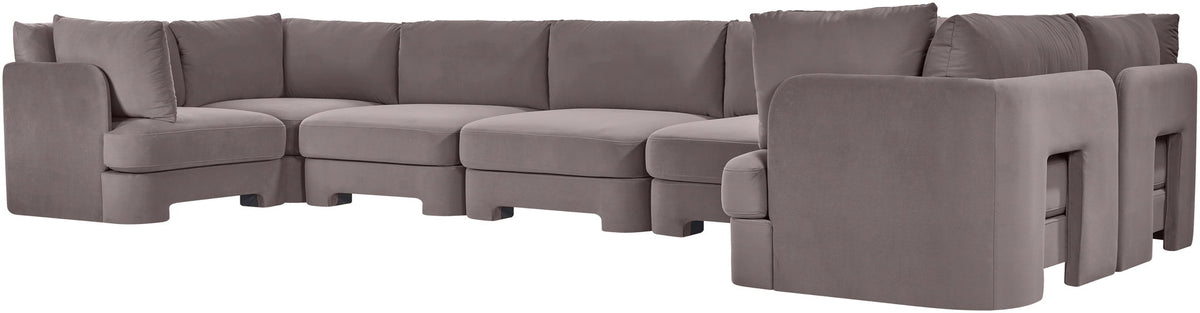 Hammond - Velvet Performance Fabric Upholstered 7 Piece U-Shaped Sectional