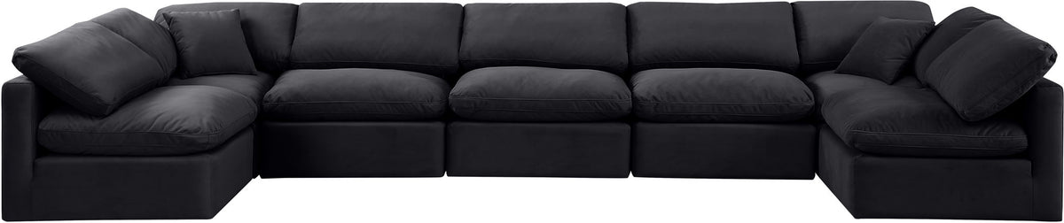 Indulge - Velvet 7 Piece Modular U-Shaped Sectional