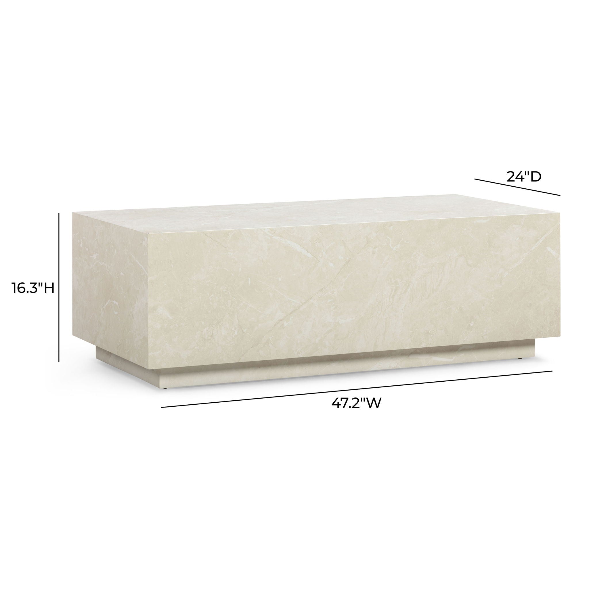 Romy - Coffee Table - Cream Travertine