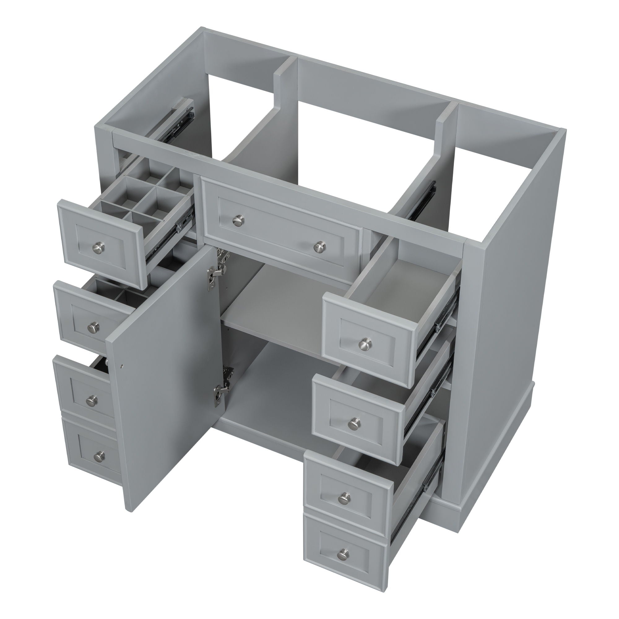 Modern Bathroom Vanity Base Only With 1 Cabinet And 6 Drawers