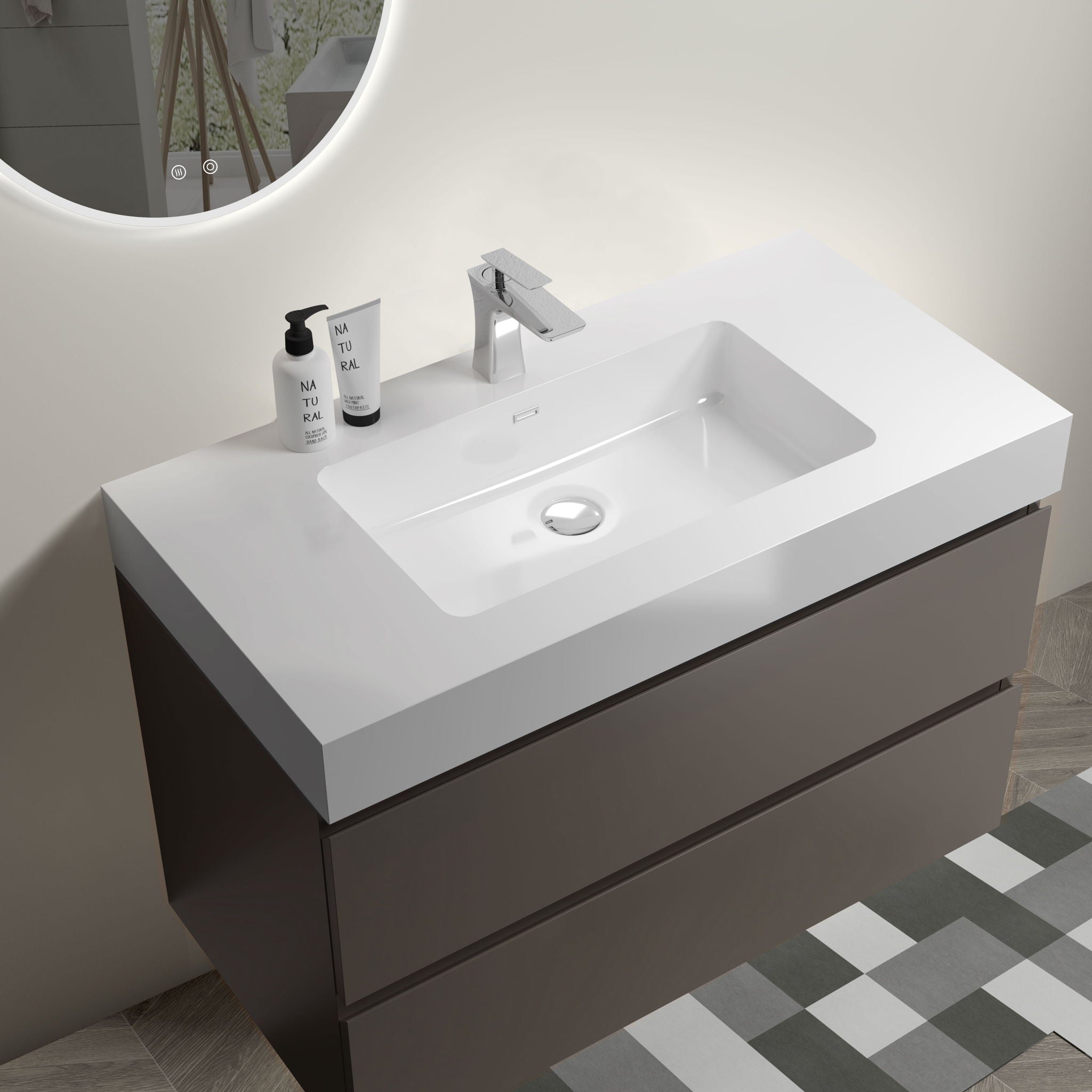 Alice - Bathroom Vanity With Sink, Wall Mounted, Floating