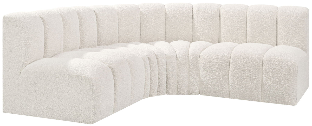 Arc - Boucle Fabric 4 Piece Corner Modular Sofa